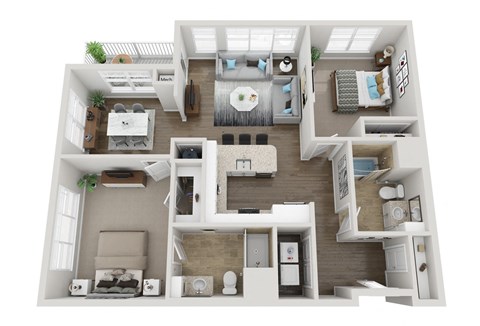 Two Bedroom Type E Floorplan